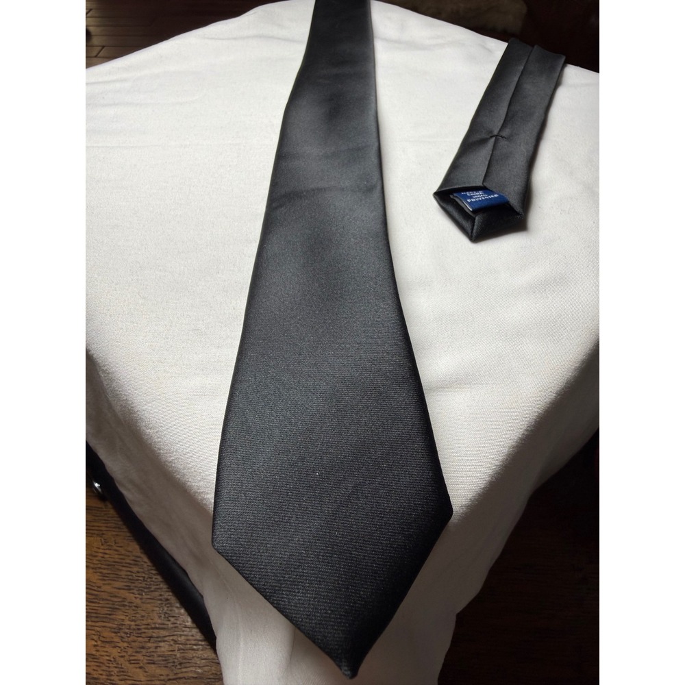 George‎ Black Solid Classic Necktie Polyester Men's Formal Business